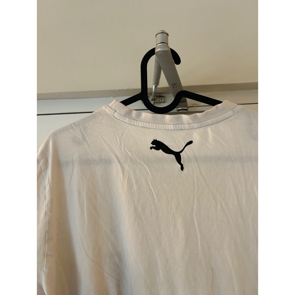 Puma Color‎ Block T Shirt White Black Logo Men's Size Medium - Picture 4 of 9